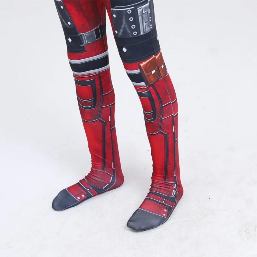 Size 6-7 Kids Deadpool Boys Halloween Marvel Costume 6 - 7 years Deadpool Onesie - Picture 5 of 7